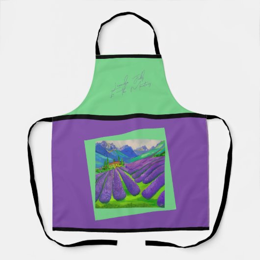 Lavendelvelden in de bergen - Art schort (Voorkant)