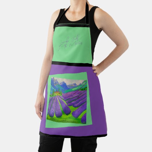 Lavendelvelden in de bergen - Art schort (Insitu)