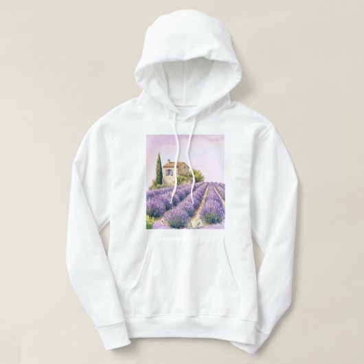 Lavendelvelden in de Provence Hoodie (Design voorkant)