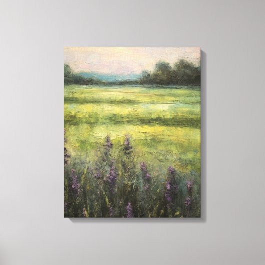 Lavendelvelden Olieverfschilderij op doek Canvas Afdruk (Voorkant)