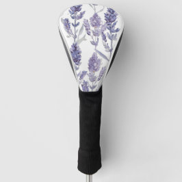 Lavendelvelden | Paarse Aquarel Bloem Patroon Golfheadcover