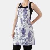 Lavendelvelden | Paarse Aquarel Bloem Patroon Schort (Insitu)