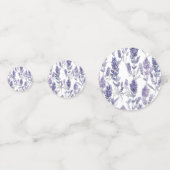 Lavendelvelden | Paarse Waterverf Bloem Patroon Confetti (Achterkanten)