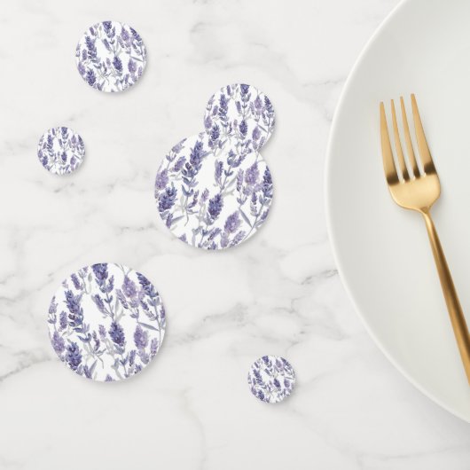 Lavendelvelden | Paarse Waterverf Bloem Patroon Confetti (Groep)