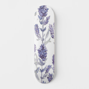 Lavendelvelden Paarse Waterverf Bloem Patroon Persoonlijk Skateboard