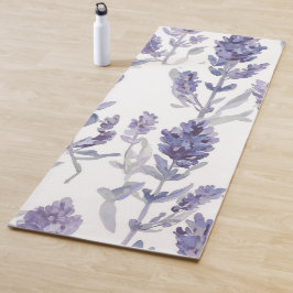 Lavendelvelden | Paarse Waterverf Bloem Patroon Yogamat