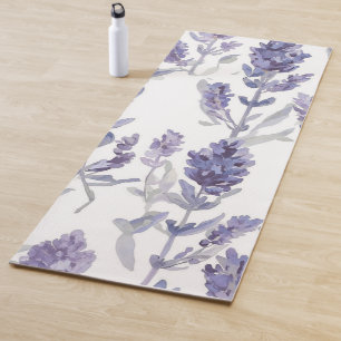 Lavendelvelden Paarse Waterverf Bloem Patroon Yogamat