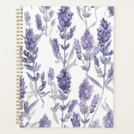 Lavendelvelden | Paarse Waterverf Bloempatroon Planner