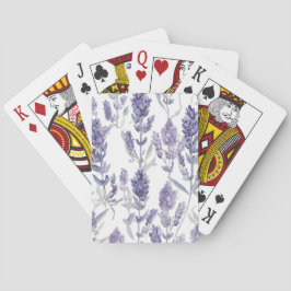 Lavendelvelden | Paarse Waterverf Bloempatroon Pokerkaarten