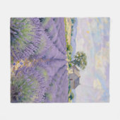 Lavendelvelden Provence Cottage Impressionist Fleece Deken (Voorkant (Horizontaal))