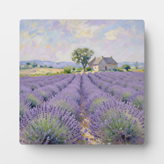 Lavendelvelden Provence Cottage Impressionist Fotoplaat (Voorkant)