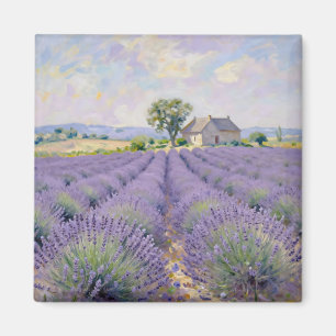 Lavendelvelden Provence Cottage Impressionist Magneet