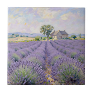 Lavendelvelden Provence Cottage Impressionist Tegeltje