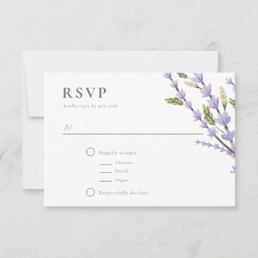 Lavendelvelden RSVP Kaartje (Voorkant)