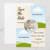 lavendelvelden trouwkaart gepersonaliseerd kaart (Voorkant / Achterkant)