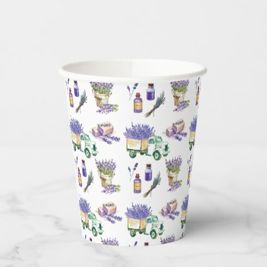  Lavendelvelden van de Provence Papieren Bekers (Links)