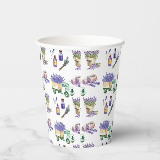  Lavendelvelden van de Provence Papieren Bekers (Rechts)