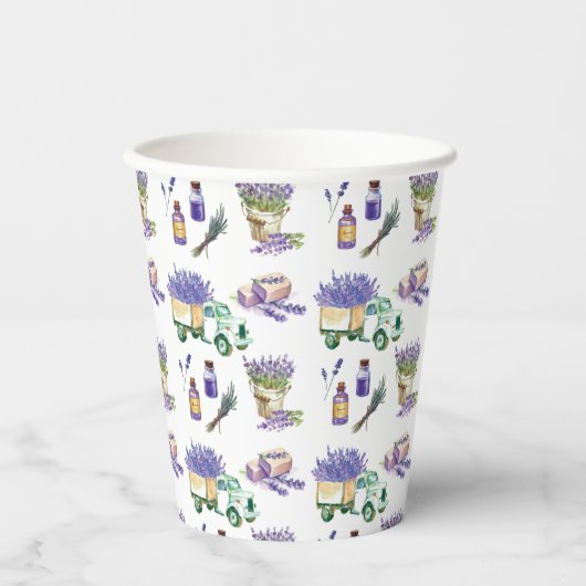  Lavendelvelden van de Provence Papieren Bekers (Voorkant)