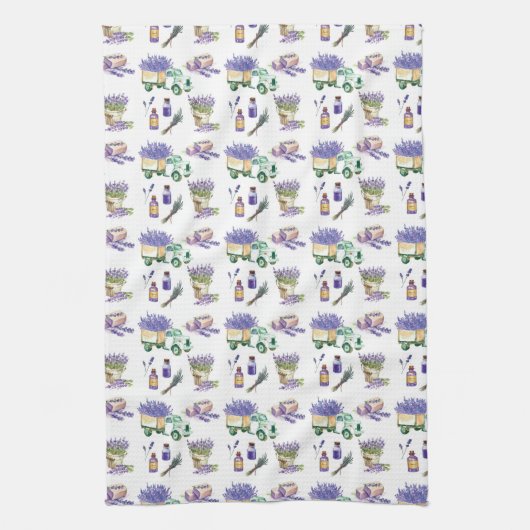 Lavendelvelden van de Provence Theedoek (Verticaal)