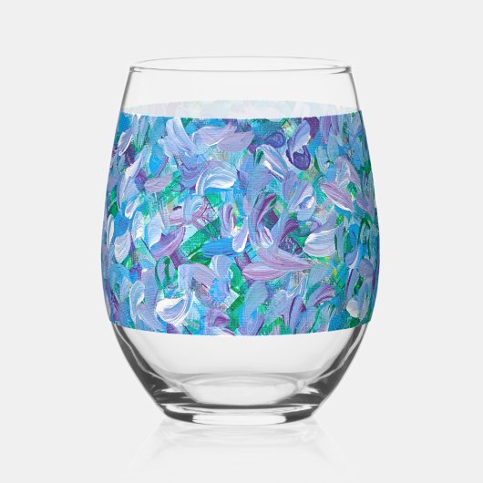 lavendelveren wijnglas zonder voet (Voorkant)