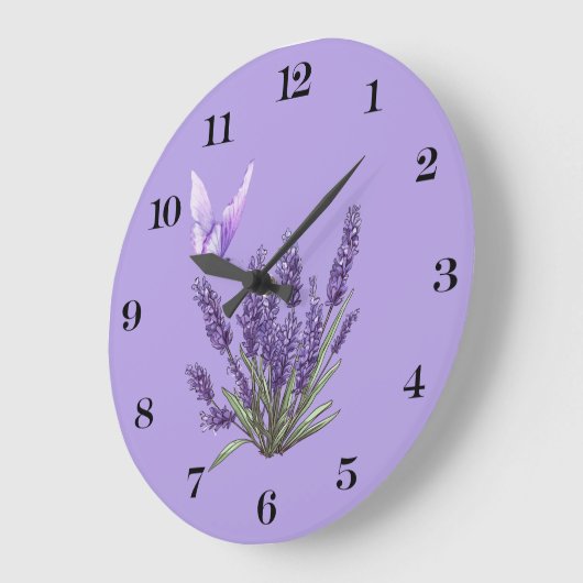 Lavendelvlinder wandklok (Hoek)