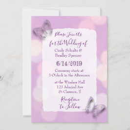 lavendelvlinders bruiloft kaart