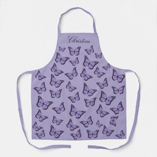 lavendelvlinders schort (Voorkant)