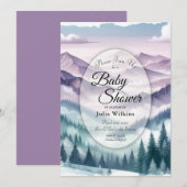 Lavendelvorst in het Alpine Mist Baby shower Kaart (Voorkant / Achterkant)