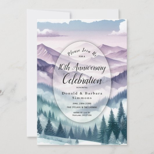 Lavendelvorst in het Alpine Mist Jubileum Kaart (Voorkant)