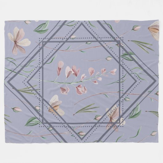 lavendelweide-Lijst Fleece Deken (Voorkant (Horizontaal))