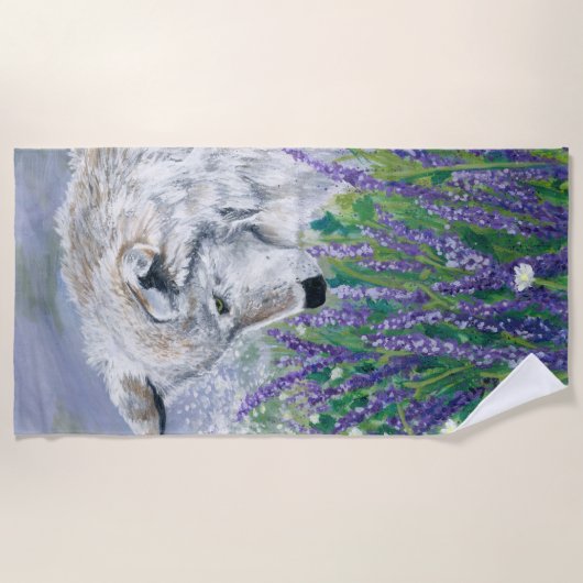 Lavendelwolf Strandlaken (Voorkant)