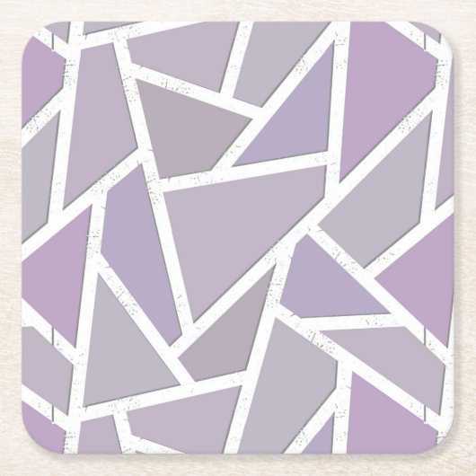 Lavendemozaïekpatroon Kartonnen Onderzetters (Voorkant)
