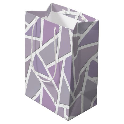 Lavendemozaïekpatroon Medium Cadeauzakje (Achterkant Gekanteld)