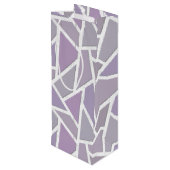 Lavendemozaïekpatroon Wijn Cadeautas (Achterkant Gekanteld)
