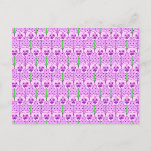 Lavendepansies - patroon met omhulling briefkaart