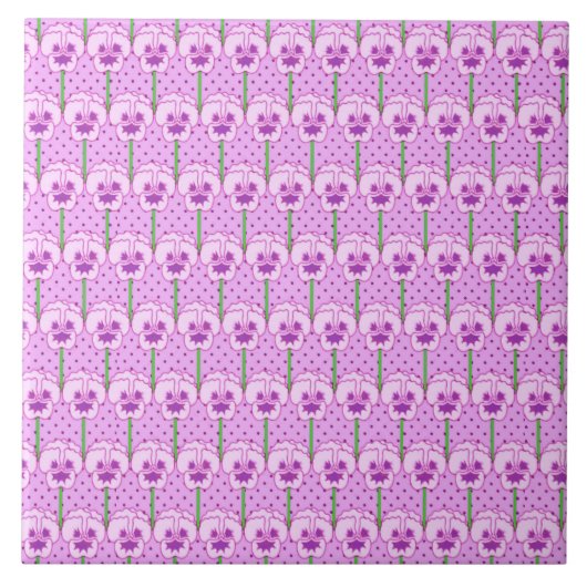 Lavendepansies - patroon met omhulling tegeltje (Voorkant)