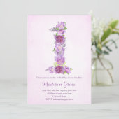 lavender 1 - jarig nodigt eerste verjaardag uit kaart (Staand voorkant)