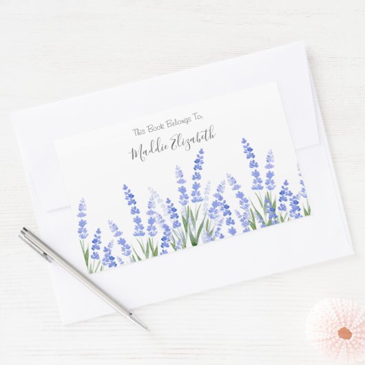 Lavender 2-labels rechthoekige sticker (Envelop)