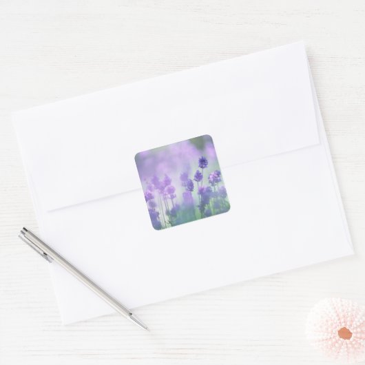 Lavender 2 vierkante sticker (Envelop)