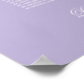Lavender 7 Tables Paars Weddenschappen Poster (Hoek)