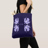 Lavender aan Light Paars Orchids op Haiti Blue Tote Bag (Dichtbij)