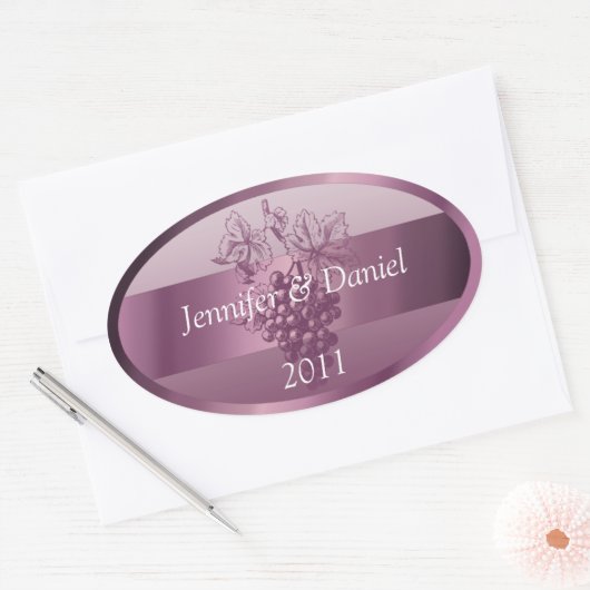 Lavender - Aangepaste wijnlabels Ovale Sticker (Envelop)