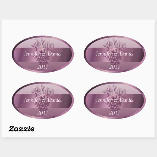 Lavender - Aangepaste wijnlabels Ovale Sticker (Vel)