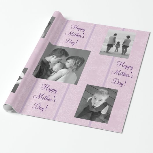 Lavender Abstract aangepast Sjabloon ompakken papi Cadeaupapier (Uitgerold)