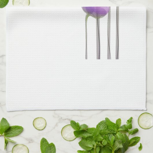 Lavender Abstracte Flowers Kitchen Towel Theedoek (Gevouwen)