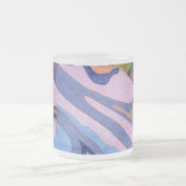 "Lavender" Abstracte kunst Matglas Koffiemok (Center)
