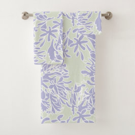 Lavender Agapanthus flower Sage Green Bad Handdoek