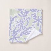 Lavender Agapanthus flower Sage Green Bad Handdoek (Wasdoekje)
