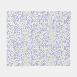 Lavender Agapanthus Flower Sage Green Fleece Deken