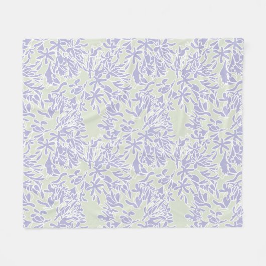 Lavender Agapanthus Flower Sage Green Fleece Deken (Voorkant (Horizontaal))
